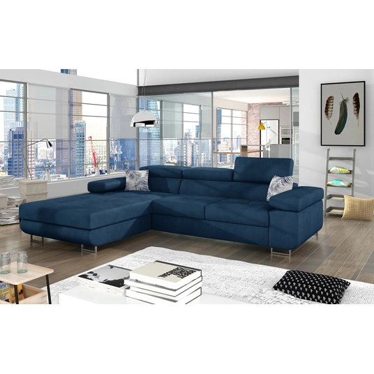 Kampinė sofa Armando su patalynės dėže, audinys Kronos 09, Botanical 80