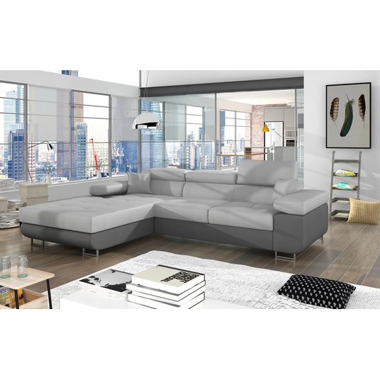 Kampinė sofa Armando su patalynės dėže, audinys Monolith 84, Monolith 97
