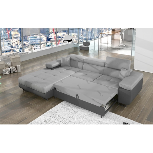 Kampinė sofa Armando su patalynės dėže, audinys Monolith 84, Monolith 97