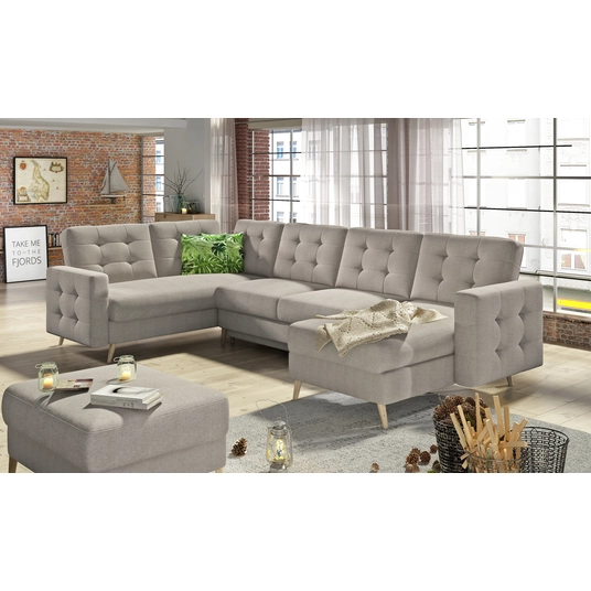Kampinė sofa Asgard su patalynės dėže, audinys Cover 02, Jungle 32