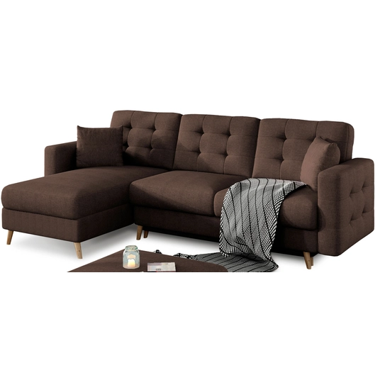 Kampinė sofa Asgard su patalynės dėže, audinys Sawana 16