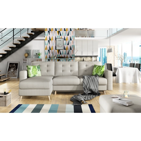 Kampinė sofa Asgard su patalynės dėže, audinys Cover 02, Jungle 32
