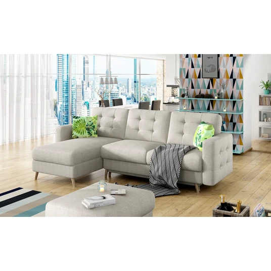 Kampinė sofa Asgard su patalynės dėže, audinys Cover 02, Jungle 32