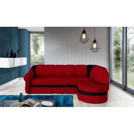 Kampinė sofa Benano su patalynės dėže, audinys Alova 46, Alova 04