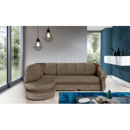 Kampinė sofa Benano su patalynės dėže, audinys Berlin 03, Soft 15