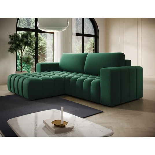 Kampinė sofa Bonett su patalynės dėže, audinys Kronos 19