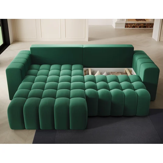 Kampinė sofa Bonett su patalynės dėže, audinys Kronos 19