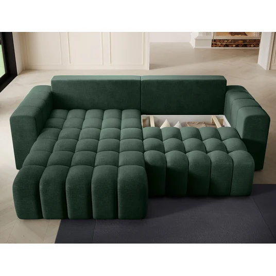 Kampinė sofa Bonett su patalynės dėže, audinys Monolith 37