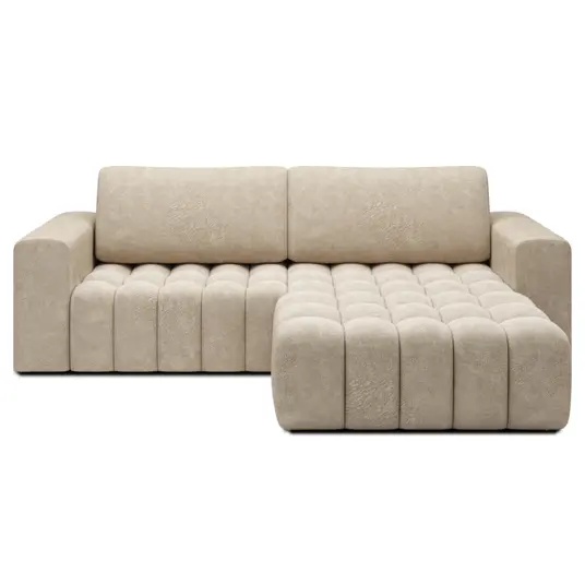 Kampinė sofa Bonett su patalynės dėže, audinys Dora 21