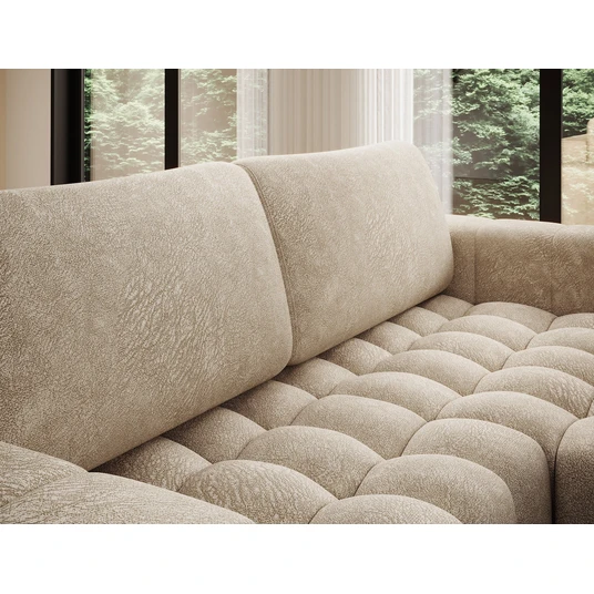 Kampinė sofa Bonett su patalynės dėže, audinys Dora 21
