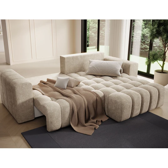 Kampinė sofa Bonett su patalynės dėže, audinys Dora 21