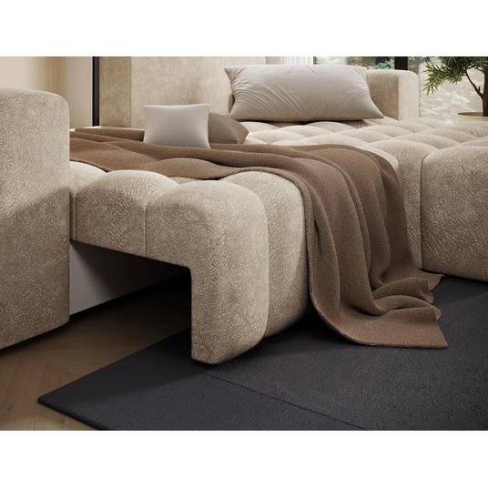 Kampinė sofa Bonett su patalynės dėže, audinys Dora 21
