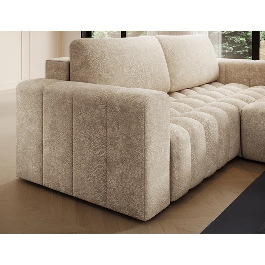 Kampinė sofa Bonett su patalynės dėže, audinys Dora 21
