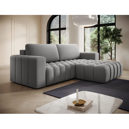 Kampinė sofa Bonett su patalynės dėže, audinys Paros 05