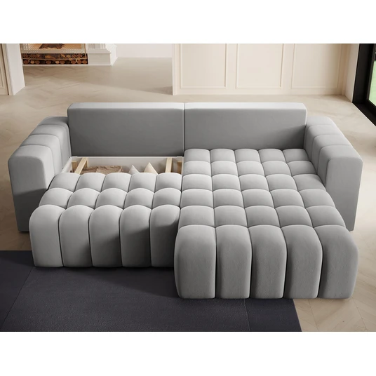 Kampinė sofa Bonett su patalynės dėže, audinys Paros 05