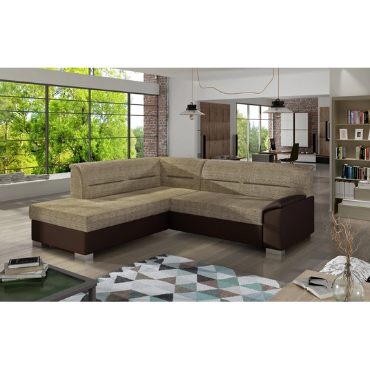 Kampinė sofa Bergen su patalynės dėže, audinys Berlin 03, Soft 66