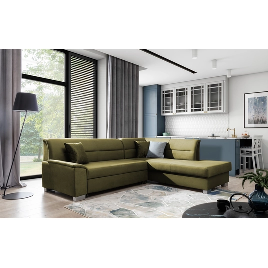 Kampinė sofa Bergen su patalynės dėže, audinys Monolith 38