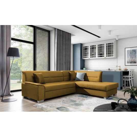 Kampinė sofa Bergen su patalynės dėže, audinys Monolith 48
