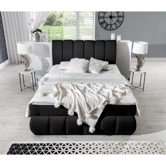 Continental lova su patalynės dėže Vincenzo 140X200, juoda, audinys Sawana 14