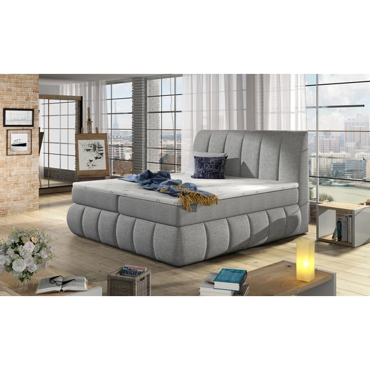 Continental lova su patalynės dėže Vincenzo 160X200, pilka, audinys Sawana 21