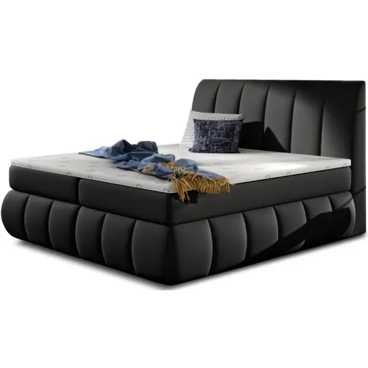 Continental lova su patalynės dėže Vincenzo 160X200, juoda, audinys Soft 11