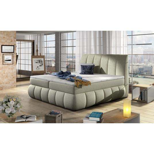 Continental lova su patalynės dėže Vincenzo 160X200, beige, audinys Dora 21