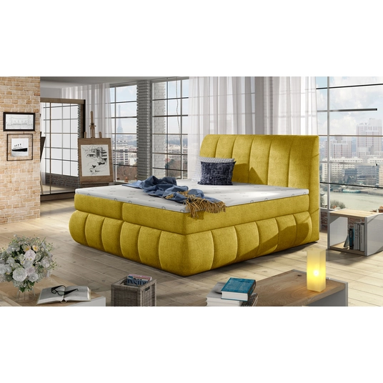 Continental lova su patalynės dėže Vincenzo 160X200, geltona, audinys Omega 68