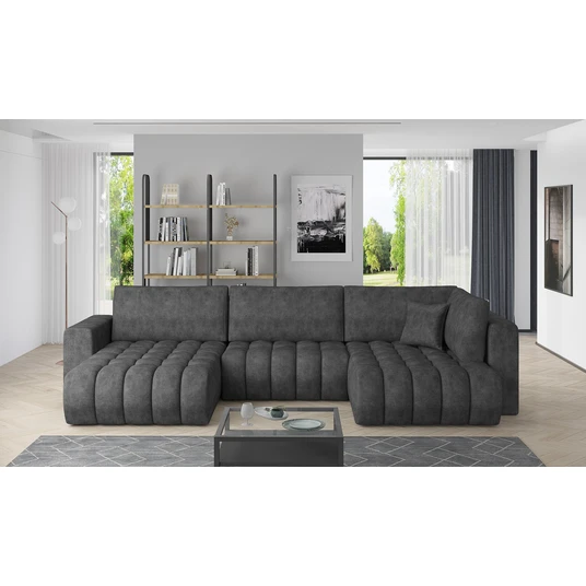 Kampinė sofa Bonito su patalynės dėže, audinys Leve 5