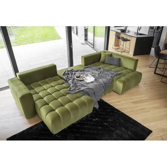 Kampinė sofa Bonito su patalynės dėže, audinys Loco 33