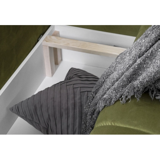 Kampinė sofa Bonito su patalynės dėže, audinys Loco 33