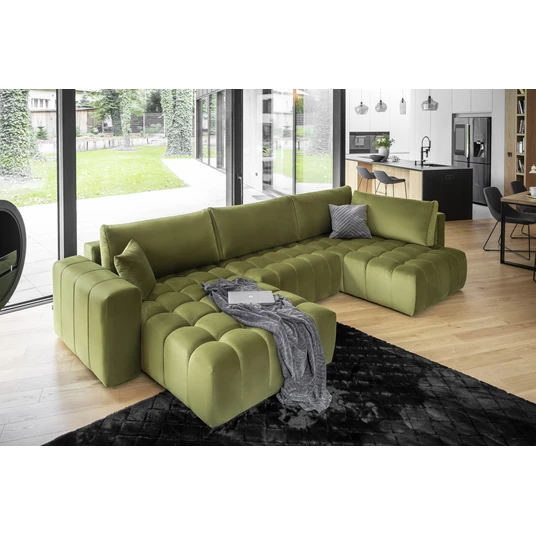 Kampinė sofa Bonito su patalynės dėže, audinys Loco 33