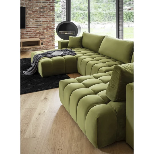 Kampinė sofa Bonito su patalynės dėže, audinys Loco 33
