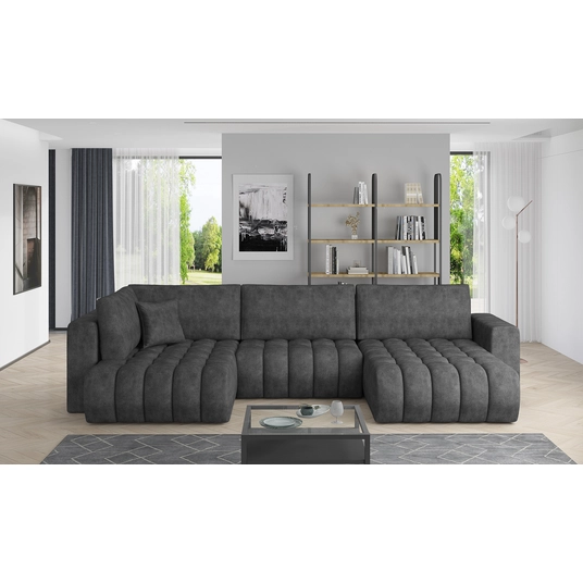 Kampinė sofa Bonito su patalynės dėže, audinys Flores 5
