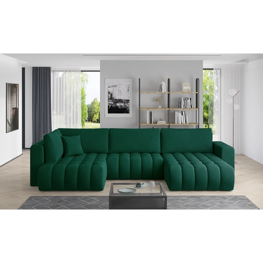 Kampinė sofa Bonito su patalynės dėže, audinys Nube 35