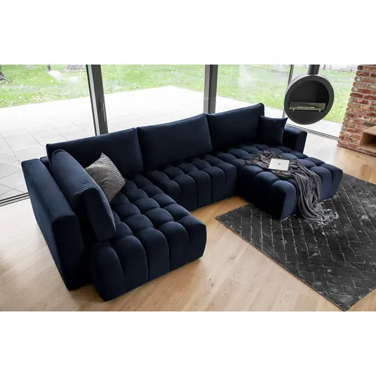 Kampinė sofa Bonito su patalynės dėže, audinys Loco 40