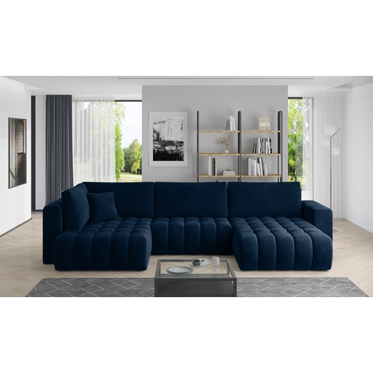 Kampinė sofa Bonito su patalynės dėže, audinys Velvetmat 40