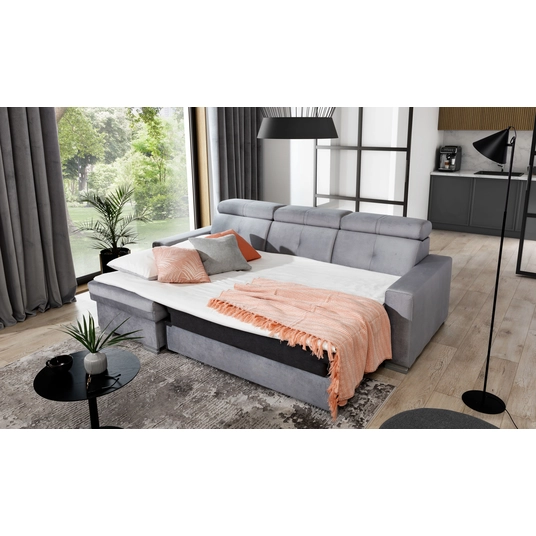 Kampinė sofa Fresia su patalynės dėže, audinys Nube 3
