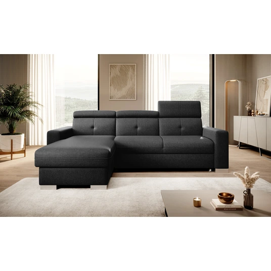 Kampinė sofa Fresia su patalynės dėže, audinys Flores 10