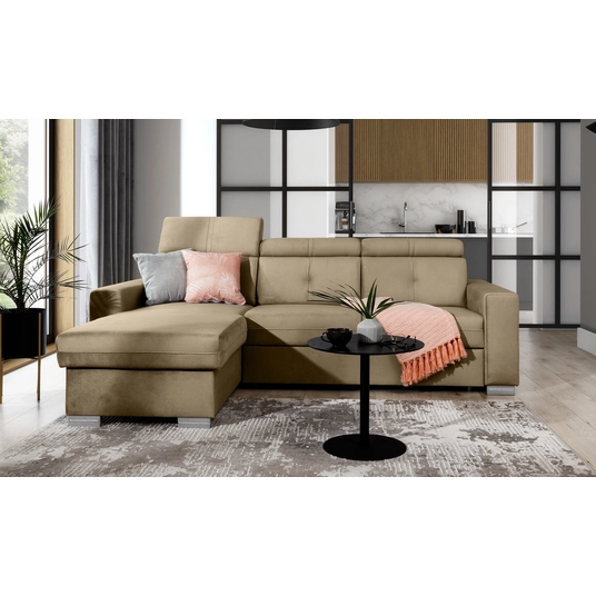 Kampinė sofa Fresia su patalynės dėže, audinys Nube 20