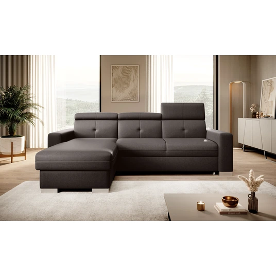Kampinė sofa Fresia su patalynės dėže, audinys Flores 22