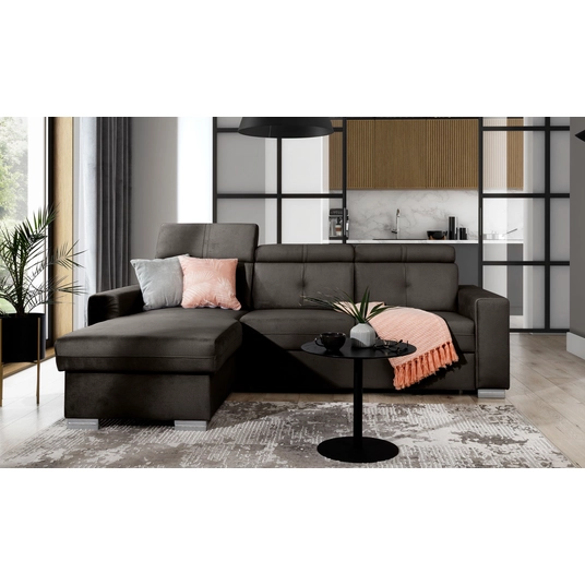 Kampinė sofa Fresia su patalynės dėže, audinys Nube 22