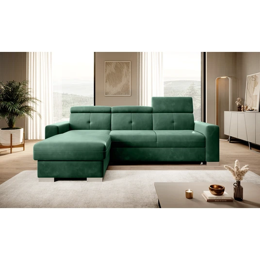 Kampinė sofa Fresia su patalynės dėže, audinys Lukso 35