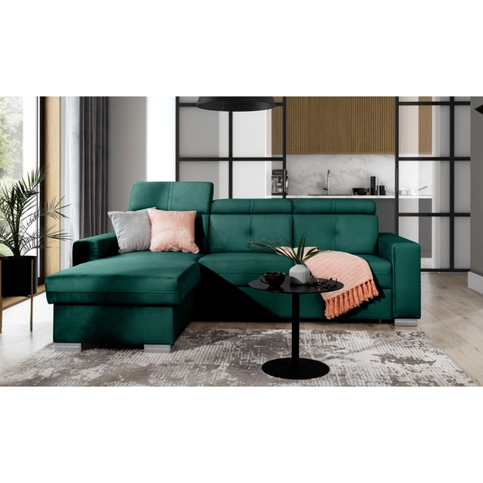 Kampinė sofa Fresia su patalynės dėže, audinys Nube 35