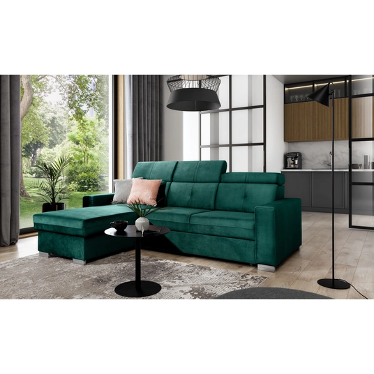 Kampinė sofa Fresia su patalynės dėže, audinys Nube 35