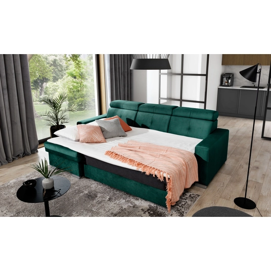Kampinė sofa Fresia su patalynės dėže, audinys Nube 35