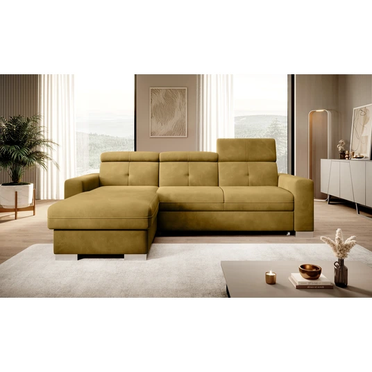 Kampinė sofa Fresia su patalynės dėže, audinys Loco 45