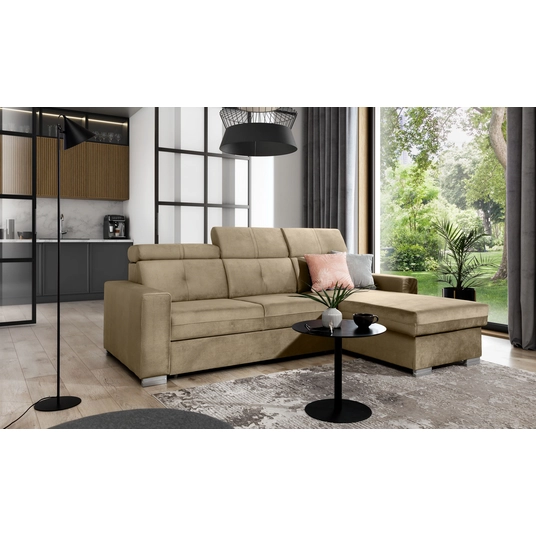 Kampinė sofa Fresia su patalynės dėže, audinys Nube 20