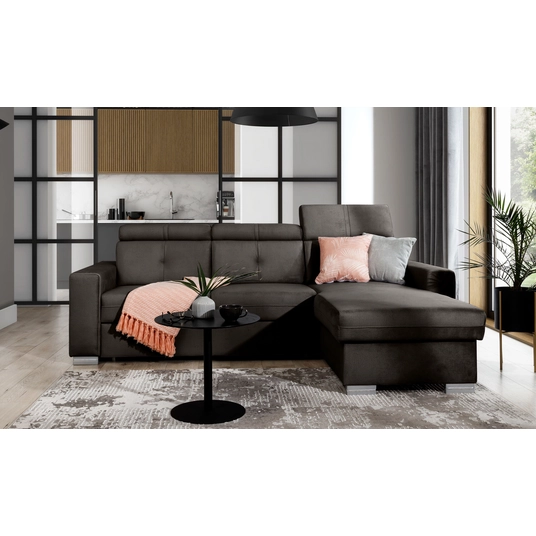 Kampinė sofa Fresia su patalynės dėže, audinys Nube 22