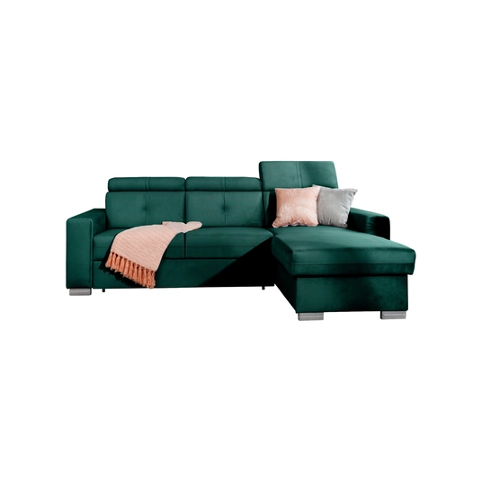 Kampinė sofa Fresia su patalynės dėže, audinys Nube 35