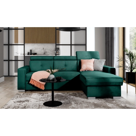 Kampinė sofa Fresia su patalynės dėže, audinys Nube 35
